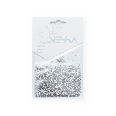 Opakowanie 1400 szt. srebrnych kryształków Chrome z logo Julia Nessa crystal