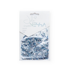 Opakowanie 1400 szt. niebieskich kryształków Sunset z logo Julia Nessa crystal