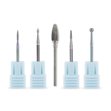 Pięć frezów do manicure, cztery w niebieskich podstawkach – zestaw Manicure Set 1