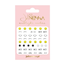 Naklejki wodne retro emoji (JN-104) w różowym opakowaniu