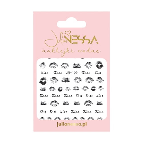 Naklejki wodne - usta B&W