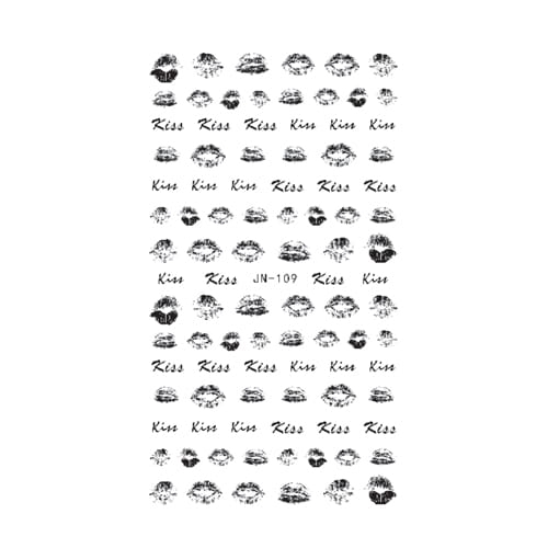 Naklejki wodne - usta B&W