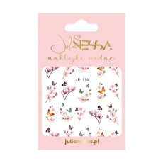 Naklejki wodne magnolie (JN-116) w różowym opakowaniu