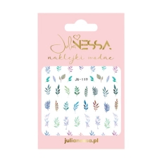 Naklejki wodne liście (JN-119) w różowym opakowaniu