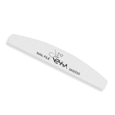 Pojedynczy biały pilnik półksiężyc 160/210 z napisem Nail File