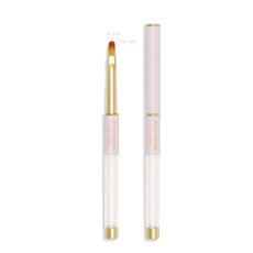 Pędzelek Gel Brush 4 mm różowo-złoty – z nasadką i bez nasadki