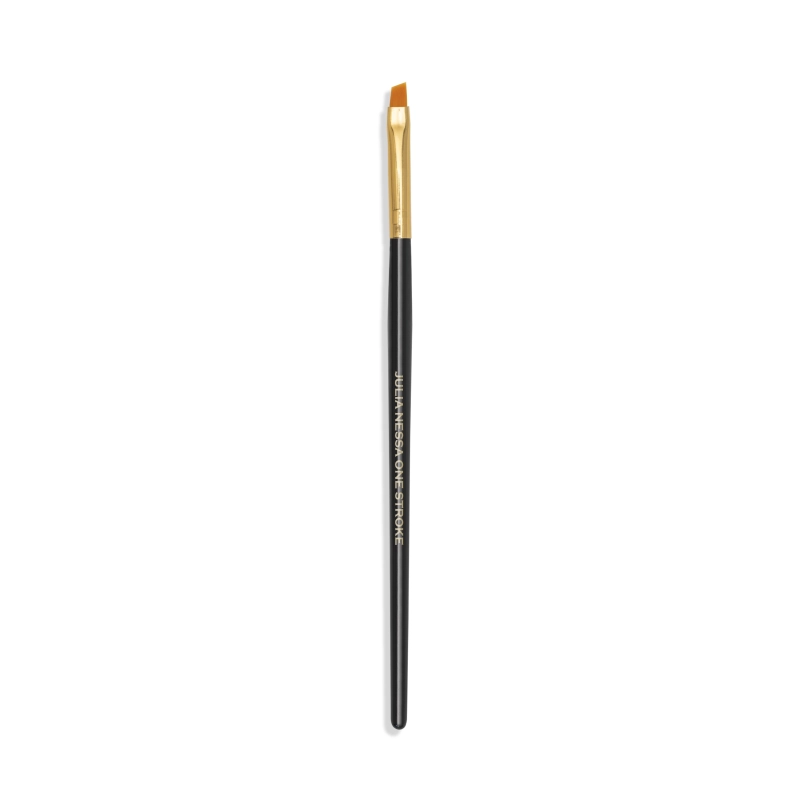 Pędzelek Wood One Stroke Brush – czarna rączka, złota skuwka i skośne włosie