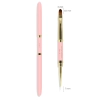 Dwustronny różowy pędzelek Slim-Gel brush 7mm/6mm – zamknięty i otwarty z wymiarami włosia