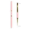Dwustronny różowy pędzelek Slim-Gel brush 10mm/6mm – zamknięty i otwarty z wymiarami włosia