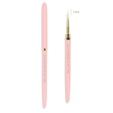 Różowy pędzelek Slim Line Brush 7mm – zamknięty i otwarty z cienkim włosiem