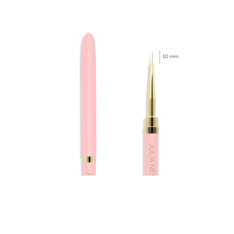 Pędzelek Slim Line Brush 10mm różowy – cienkie włosie i złota skuwka w zbliżeniu