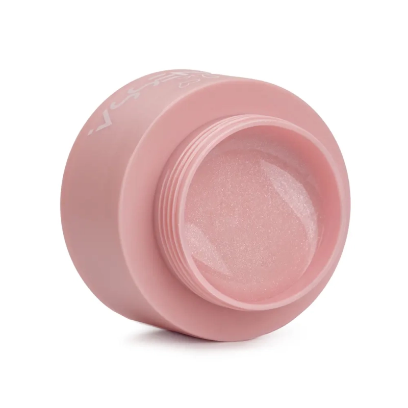 Otwarty słoiczek żelu Tixy Cover Diamond Pink 30 ml z różową masą z drobinkami