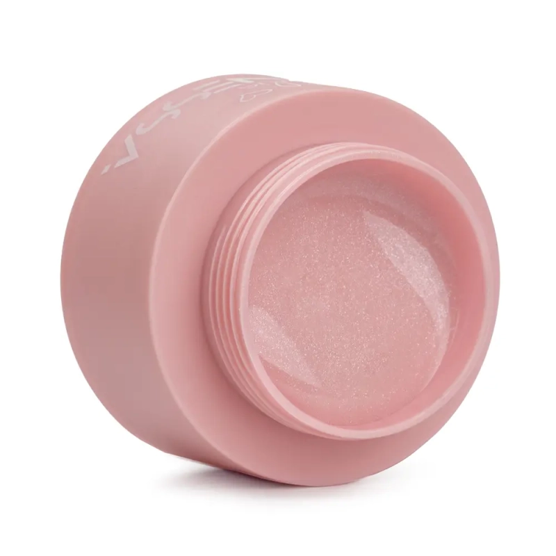 Otwarty słoiczek żelu Tixy Cover Diamond Pink 50 ml z różową masą z drobinkami