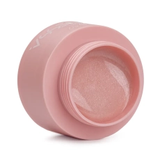 Otwarty słoiczek żelu Tixy Cover Diamond Natural 50 ml z beżoworóżową masą z drobinkami