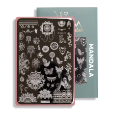 Blaszka do stempli Mandala (JN-201) – mandale i koronkowe ornamenty, z opakowaniem