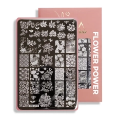 Blaszka do stempli Flower power (JN-208) – róże i kwiatowe wzory, z opakowaniem