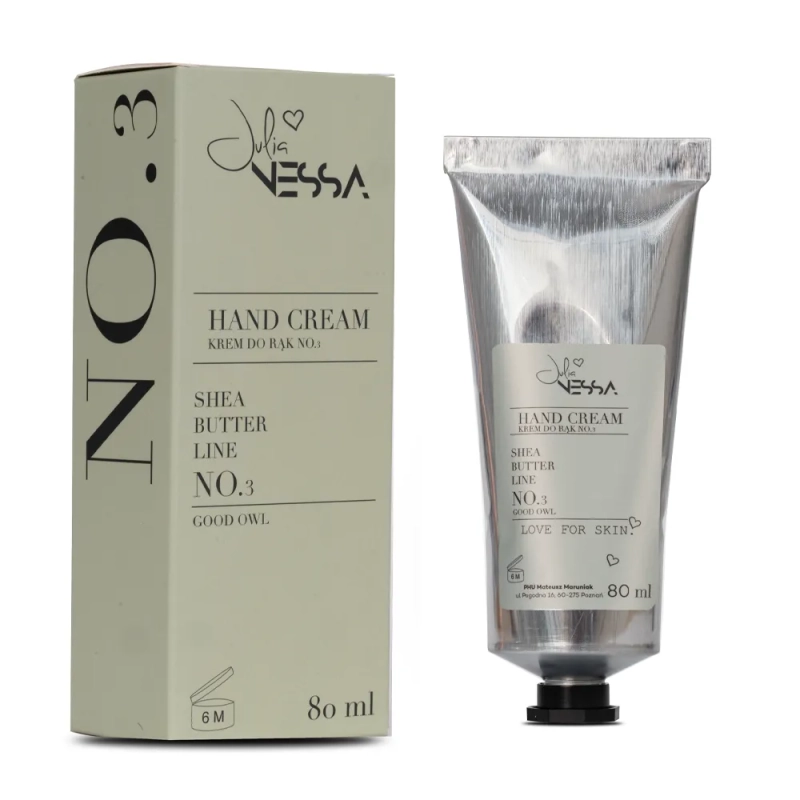 Perfumowany krem do rąk No.3 – szarozielony kartonik i srebrna tubka 80 ml
