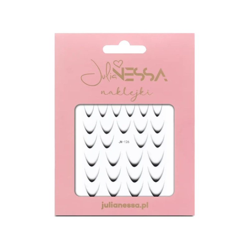 Naklejki na paznokcie - czarno srebrny french