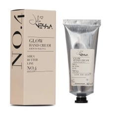 Beżowy kartonik i srebrna tubka rozświetlającego kremu do rąk No.4 Shea Butter Line