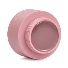 Otwarty pojemnik z płynnym akrylożelem Liquid AcrylicGel Dusty Rose 50 ml w eleganckim, różowym odcieniu, widok z góry