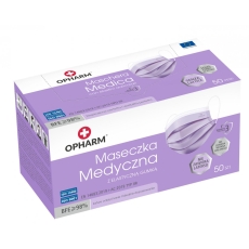 Maska Medyczna Opharm 50 sztuk pudełko fioletowa