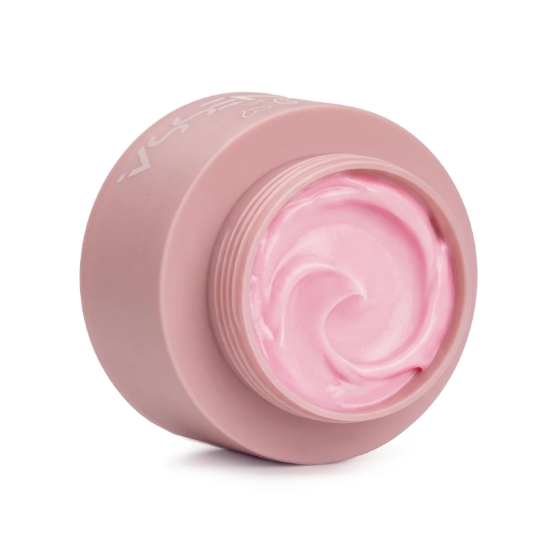 Otwarty słoiczek żelu Jelly Cover Pink 30 ml – różowa masa w zbliżeniu
