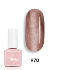 Buteleczka lakieru hybrydowego Cat Eye 970 z wzornikiem różowego brązu